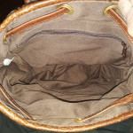 Very Nice Small Plaid Fabric & Leather Backpack