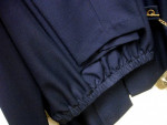 2 Piece Women's Size 10 Pantsuit Navy Blue With Gold Side Chain Accent