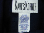 2 Piece Women's Size 10 Pantsuit Navy Blue With Gold Side Chain Accent