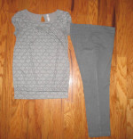 Gray sz 8 slacks, sweaters, & tops
