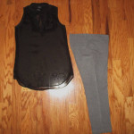 Gray sz 8 slacks, sweaters, & tops