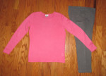 Gray sz 8 slacks, sweaters, & tops