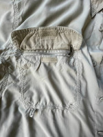 Men's XXL long sleeve button up Columbia Omni dry shirt beige EUC
