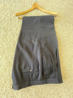 men's double breasted suit coat jacket and pants navy blue