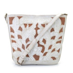 ~NEW~ Labrado Leather Floral Cut-out Bucket Bag Purse