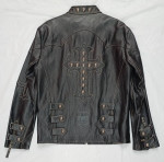 AFFLICTION Limited Edition Men's XL Premium Black Leather Jacket Cross