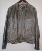 FRYE Men's Vintage Leather Jacket Cafe Racer XL Motorcycle Biker EUC
