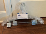 NEW Crystal Cut Clear Suit/Skirt/Pant Clothes Hangers w/ Clips