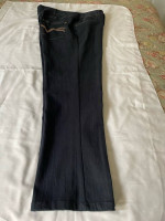 Tan Jay Dark Blue Denim Jeans Size 16 Embellished Pockets EUC