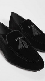 Paul Stuart Men's Hope Tassel Slip On Loafers, Black Velvet, SAVE $200