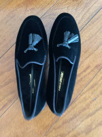 Paul Stuart Men's Hope Tassel Slip On Loafers, Black Velvet, SAVE $200