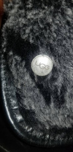 UGG Clogs black leather ladies eight