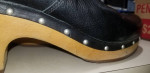 UGG Clogs black leather ladies eight