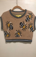 Sarah Gordan Maeve Anthropologie Erin Icon Vest Honey Bee Woven Knit NEW