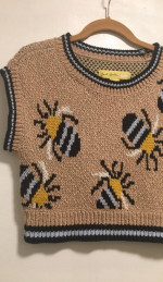 Sarah Gordan Maeve Anthropologie Erin Icon Vest Honey Bee Woven Knit NEW