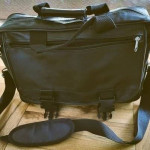 Soft Black Faux Leather Briefcase Expandable MessengerBag w/CarryStrap
