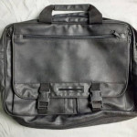 Soft Black Faux Leather Briefcase Expandable MessengerBag w/CarryStrap