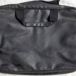 Soft Black Faux Leather Briefcase Expandable MessengerBag w/CarryStrap