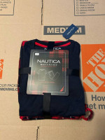 Nautica Men's Navy Knit Tee Red Flannel Bottom Pajama Set Mens Medium (Pick Up O