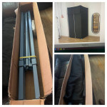 Open box. AMSXNOO Portable Clothing Store Dressing Room.