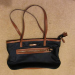 Michael Kors Navy/Leather Kempton Nylon Tote