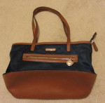 Michael Kors Navy/Leather Kempton Nylon Tote