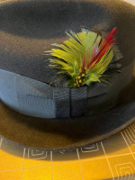 Vintage Men’s Fedora Black Wool Dress Hat W/ Feathers