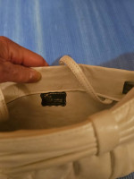 Vtg. white leather clutch purse