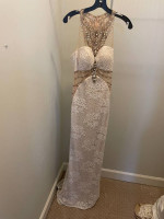 Gown - white and dusty pink