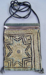Antique Embroidery Small Carry Bag ~ Beautiful Shade of Green