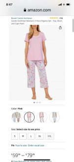 NWT 100% Cotton Carole Hochman 3-Piece Pajama Set - XXL
