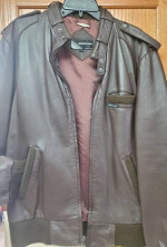 Vintage Members Only Cafe Racer Leather Jacket Sz L/T