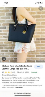 Large Black Leather Michael Kors Tote - Brand NWT! - PRICE REDUCED!!