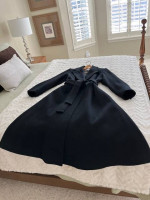 Long Black Wool Dress Coat