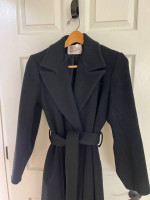 Long Black Wool Dress Coat