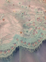 Le Gala by Mon Cheri Blue/Lavender Lacy Mermaid Formal Prom Dress Sz 2
