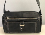Black Leather Shoulder Handbag
