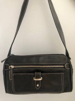 Black Leather Shoulder Handbag