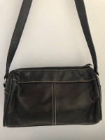 Black Leather Shoulder Handbag