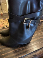 HARZEN Women's High Wedge Boot With Lock Charm New SZ 8