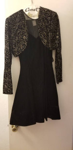 90's Vintage Black Dress with Belero Jacket