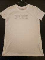 Girls' PINK All White T Shirt