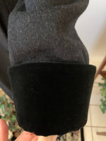 Black Liz Claiborne Winter Coat Velvet Collar 100% Wool Sz 8