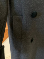 Black Liz Claiborne Winter Coat Velvet Collar 100% Wool Sz 8