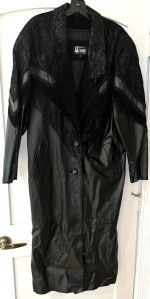 Leather and Suede Ladies Full Length Jacket/ Coat.  Size Medium. Beautiful Detai