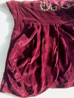 Antique Silk Velvet Skirt/Wine Color