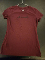 Girls' PINK all Burgundy T shirt