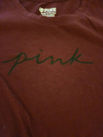 Girls' PINK all Burgundy T shirt