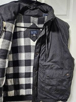 Hugo Valentino Men's Black Zip Lined Insulated Poly Cotton Vest XL