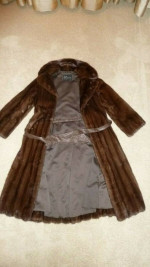 Emilio Gucci Deep Rich Brown Full Length Belted Genuine Mink Fur Coat